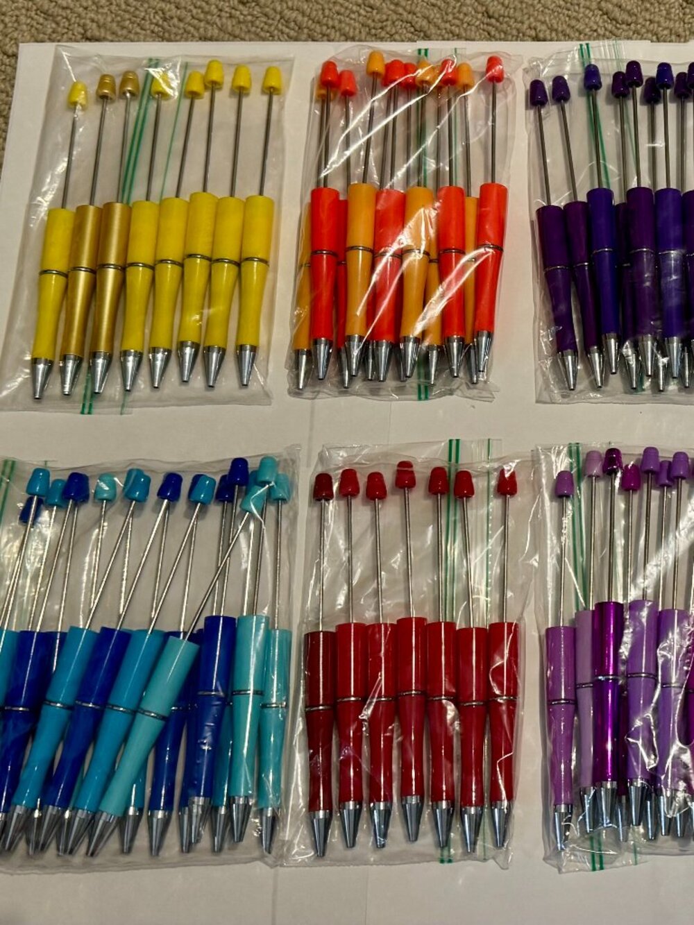 128 Pieces Mixed Colors DIY Beaded Pens Blank